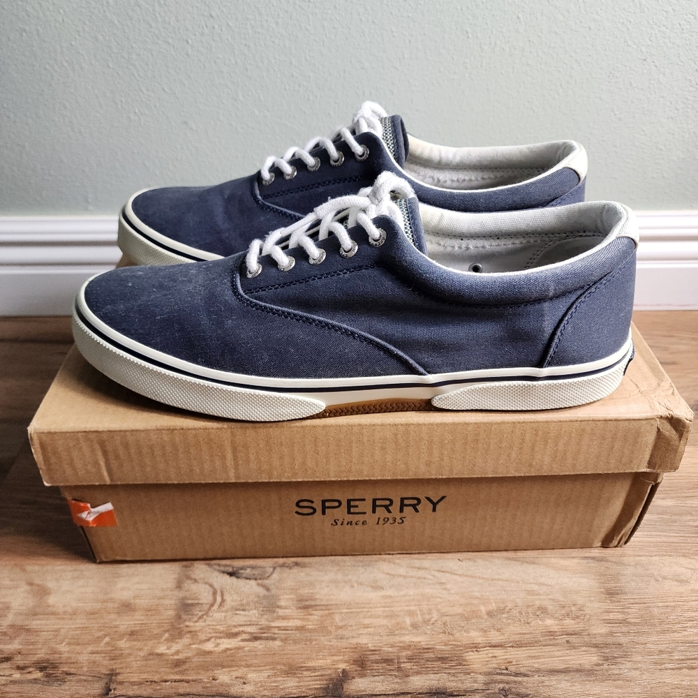 Men's Sperry Halyard CVO Sneaker Washed Navy Size 12 - Picture 8 of 11